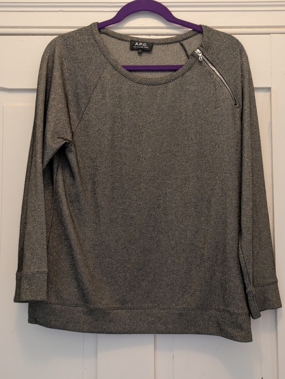 APC Rue Madame Paris Black & Gold Top w/ Zipper